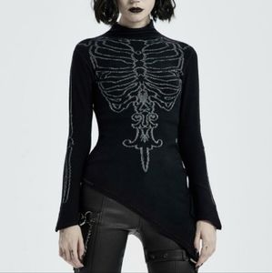 SOLD Punk Rave Skeletal Turtleneck Knit Top